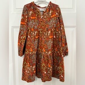 Mini Boden tiered fox Dress size 5-6